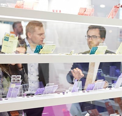 Visitors looking at nutraceutical products